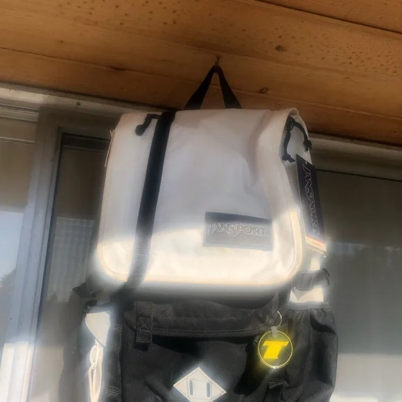 JanSport Hatchet Black and White Classic Backpack(New)